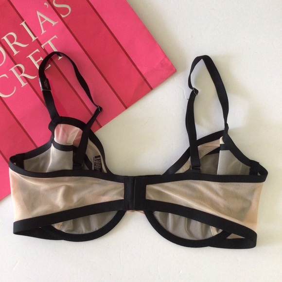 VICTORIAS SECRET BLACK LINED DEMI BRA NWT 34DDD - Picture 10 of 15